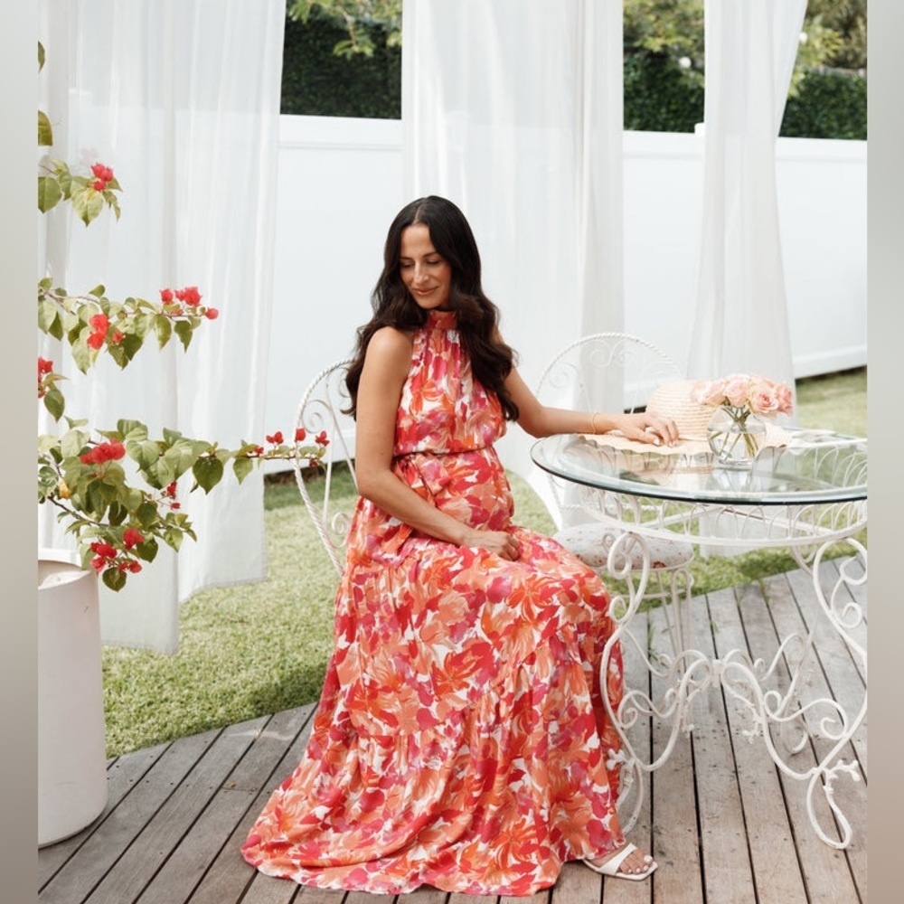 Petal & pup floral halter tiered maxi dress nwot - Picture 6 of 8